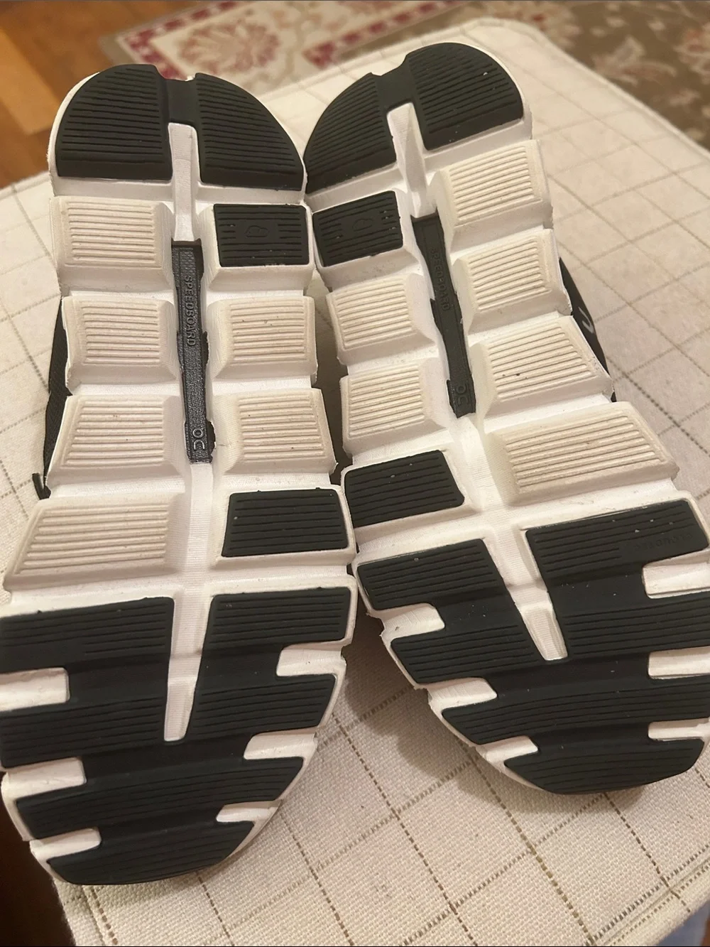 On Running Women’s Black and  White Cloud 6 Running Shoes